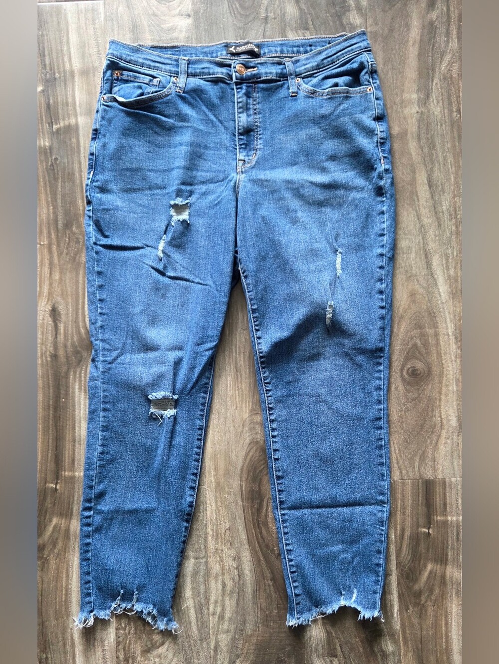 Kensie Skinny Distressed Jeans - Blue
